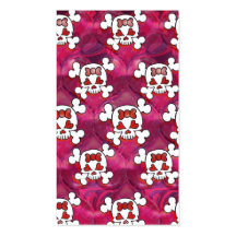 Hot Pink Skulls and Hearts Business Card Templates
