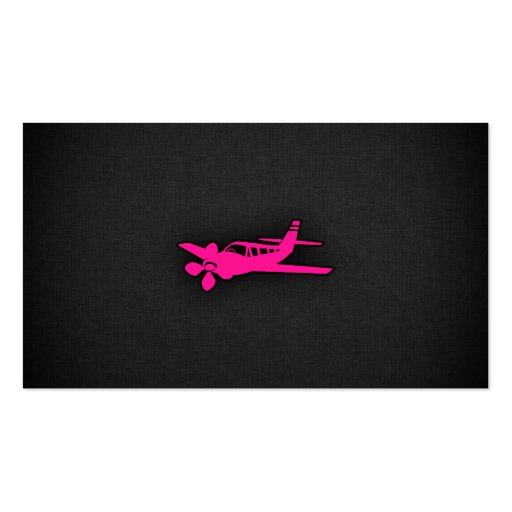 Hot Pink Small Plane Business Cards (back side)