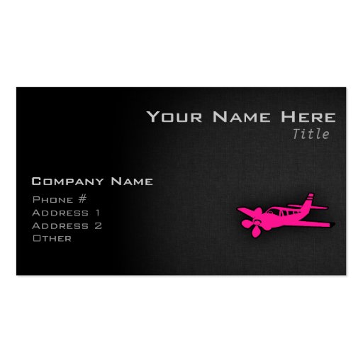 Hot Pink Small Plane Business Cards