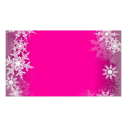 Hot Pink Snowflake Masquerade Party Cards Business Card Templates (back side)