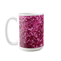 Hot pink sparkle glitter coffee mug mugs
