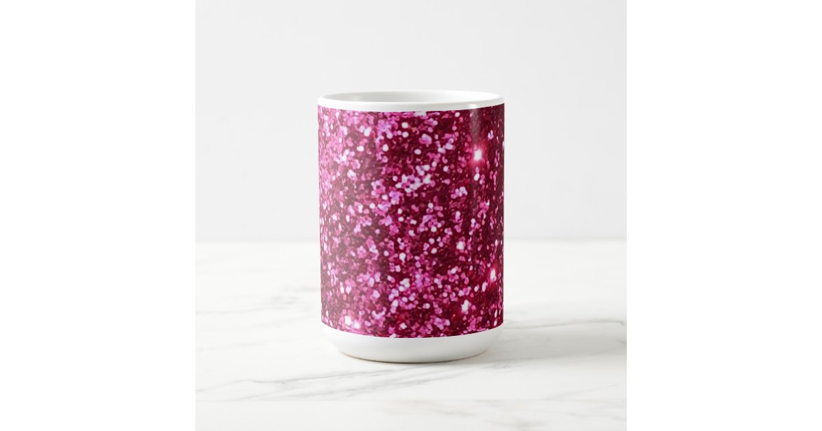 Hot pink sparkle glitter coffee mug Zazzle