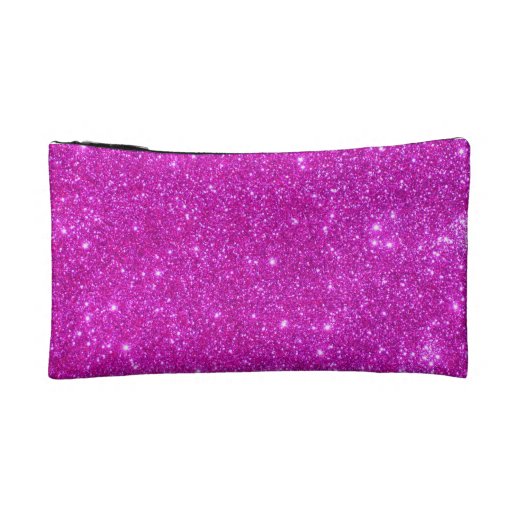Hot Pink Sparkle Glittery Fun Small Cosmetic Case Makeup Bags | Zazzle