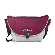 Hot Pink Stripe Abstract Messenger Bag