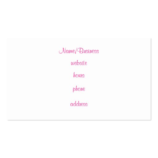 Hot Pink Striped Business Card (back side)