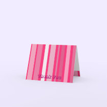 Hot Pink Striped Thank You Card cards