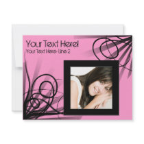 Hot Pink Swirl Party Invitation