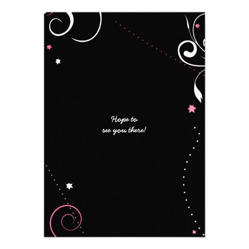 HOT PINK SWIRLS & STARS Bat Mitzvah Invitation