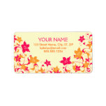 Hot Pink & Tangerine Floral Border Address Label labels