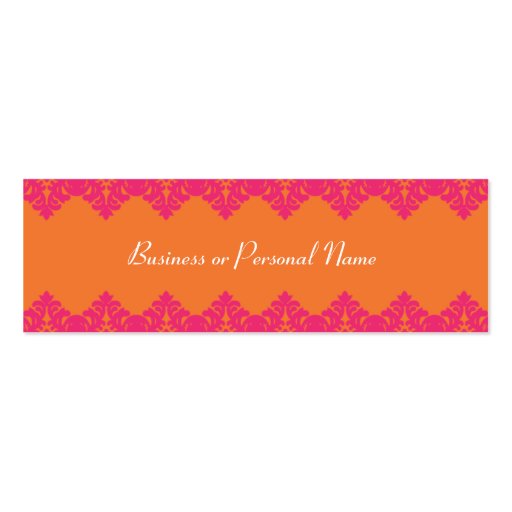 Hot Pink & Tangerine Lace Skinny Card Business Card Template