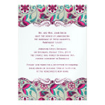 Hot Pink Teal Paisley Post Wedding Invites