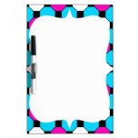 Hot Pink Teal White Black Squares Hexagons Dry Erase Whiteboards