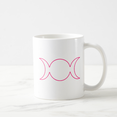 Hot Pink Triple Goddess Outline Coffee Mugs