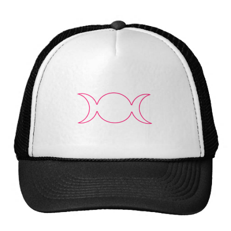 Hot Pink Triple Goddess Outline Mesh Hats