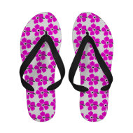 Hot Pink Tropical Floral Flower Print Sandals