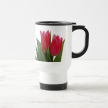 Hot Pink Tulips Travel Mug