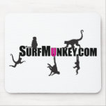 Hot pink "U" in the Hanging Munkeys design Mouse Pad