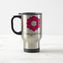 Hot Pink Volleyball Mom Coffee Mug