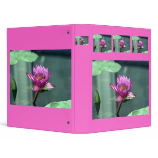 Hot Pink Water Lily Binder binder