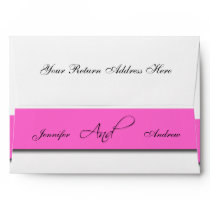Hot Pink Wedding Invitation Envelope Names A7 envelopes