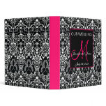 Hot Pink Wedding Photo Album Damask Monogram binders