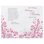 Hot Pink & White Abstract Floral Wedding Program flyers
