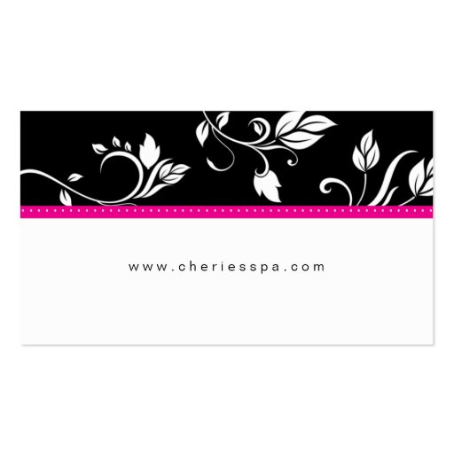 Hot Pink White Black Floral Trendy business card (front side)
