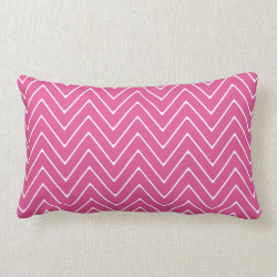 Hot Pink White Chevron Pattern 2A Throw Pillow