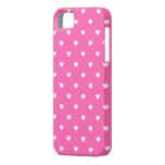 Hot Pink & White Hearts Pattern iPhone 5 Case