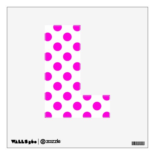 Hot Pink & White Polkadot Letter L Wall Decal Zazzle