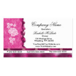 Hot Pink White Rose Business Cards