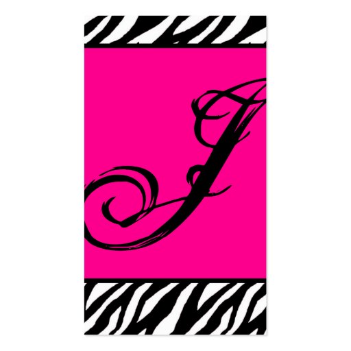 Hot Pink White Zebra Print Pattern Business Card