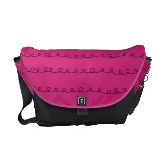 Hot Pink with Black Scribbles Travel Bag