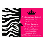 Hot Pink Zebra Baby Shower Announcement