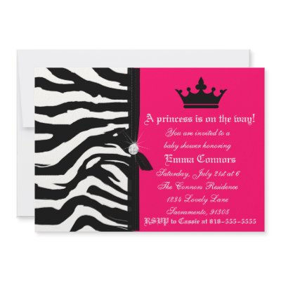Baby Depot on Hot Pink Zebra Baby Shower Announcement By Party Depot