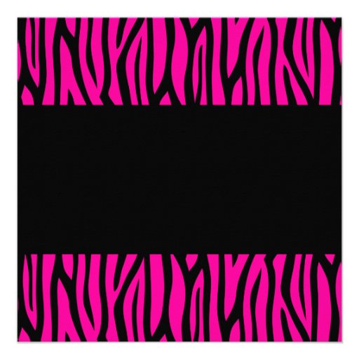 Hot Pink Zebra Modern Bachelorette Party Personalized Announcement