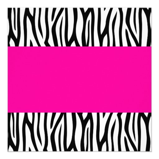 Hot Pink Zebra Modern Sweet 16 Invites