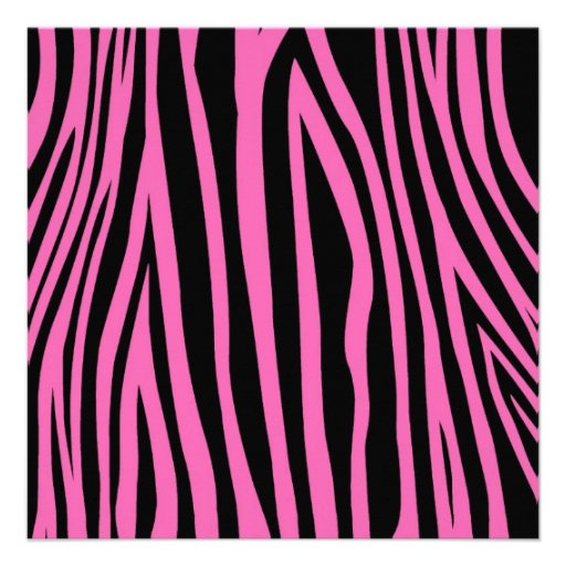 Hot Pink Zebra Photo Quinceanera Invitations