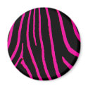 Hot Pink Zebra Print Magnet
