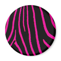 Hot Pink Zebra Print Magnet