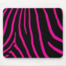 Hot Pink Zebra Print Mouse Pads