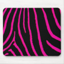 Hot Pink Zebra Print mousepads