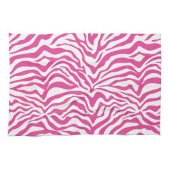 Hot Pink Zebra Print Wild Animal Stripes Novelty Kitchen Towels