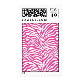 Hot Pink Zebra Print Wild Animal Stripes Novelty Postage Stamps