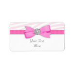 Hot Pink Zebra Return Address Custom Address Labels