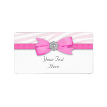Hot Pink Zebra Return Address Custom Address Labels