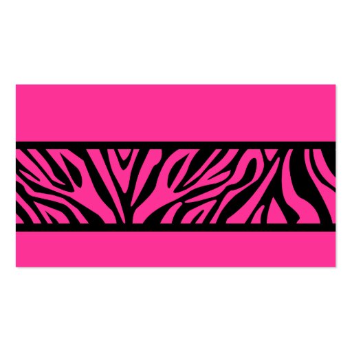 Hot Pink & Zebra Stripe Business Card (back side)