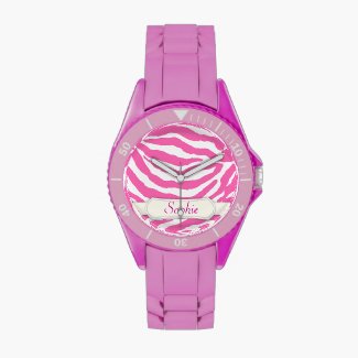 Hot Pink Zebra Stripes on a Watch