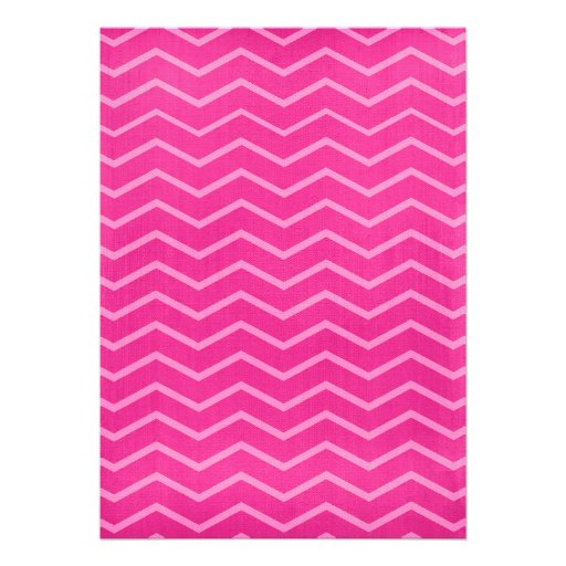 Hot Pink Zigzag Bridal Shower Invitations