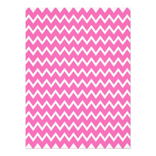 Hot Pink Zigzag Pattern Personalized Invites